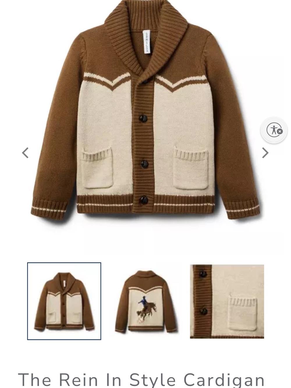 Like new! Janie and Jack/Polo Shawl Collar Kids Cardigan Sweater - cowboy! 4T!